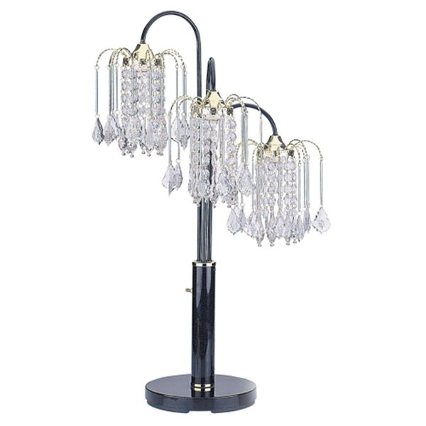 Cling Black Finish Table Lamp with Crystal-Like Shades CL26785
